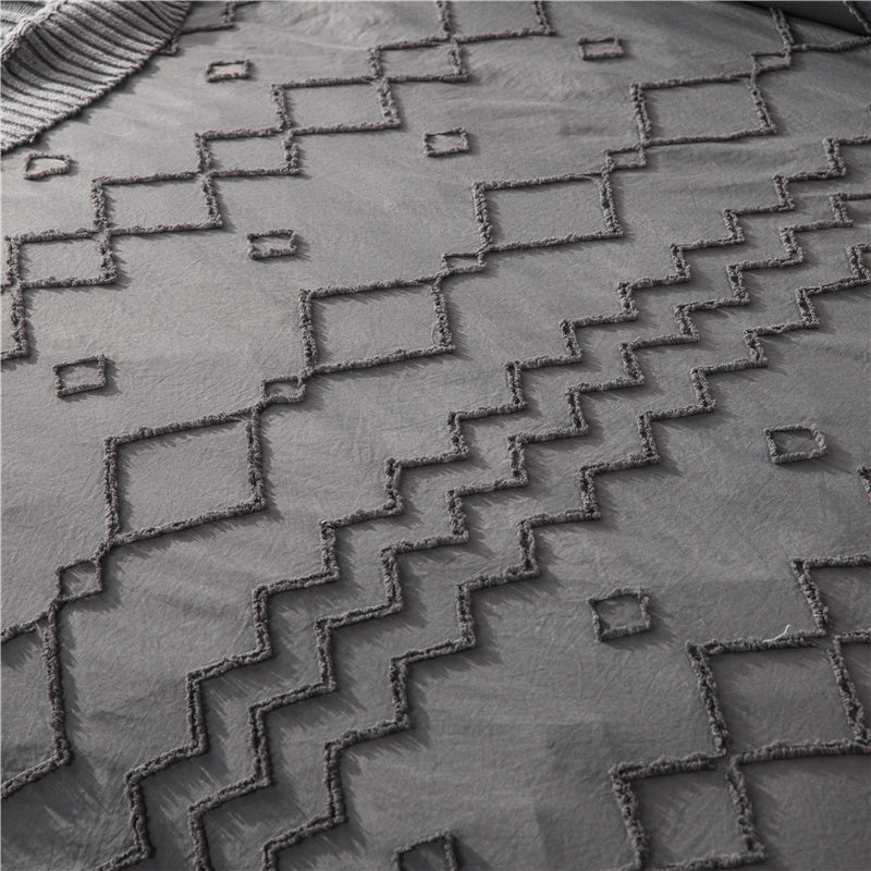 KTX-143187 Bohemian Craft Quilt Cover Set with Pillowcases - Multiple Sizes Available