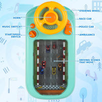 HKM-143187 Kids Educational Driving Simulator Toy with Steering Wheel for Ages 0-4