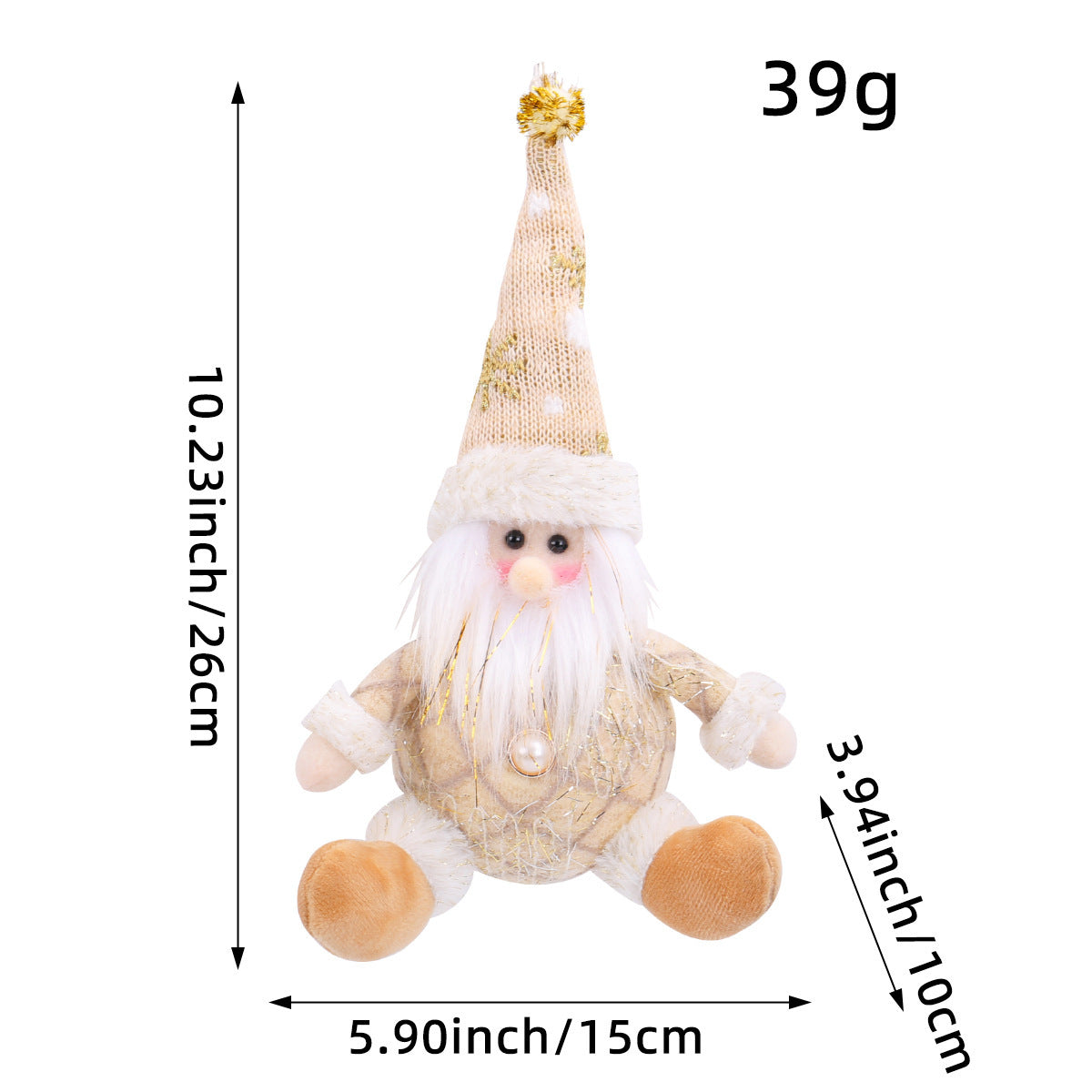HKM-143187 Santa Claus Doll Christmas Tree Ornament - Holiday Scene with Deer and Snowman