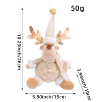 HKM-143187 Santa Claus Doll Christmas Tree Ornament - Holiday Scene with Deer and Snowman