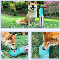 HKM-143251 Portable 700ml Stainless Steel Dog Water Bottle with Leak-Proof Feeder for Travel and Outdoor Activities