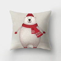 HKM-143443 Christmas-Themed Digital Print Square Pillow Cover, 45x45cm, Chemical Fiber Material