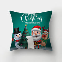 HKM-143443 Christmas-Themed Digital Print Square Pillow Cover, 45x45cm, Chemical Fiber Material