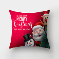 HKM-143443 Christmas-Themed Digital Print Square Pillow Cover, 45x45cm, Chemical Fiber Material
