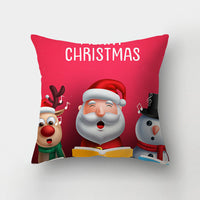 HKM-143443 Christmas-Themed Digital Print Square Pillow Cover, 45x45cm, Chemical Fiber Material