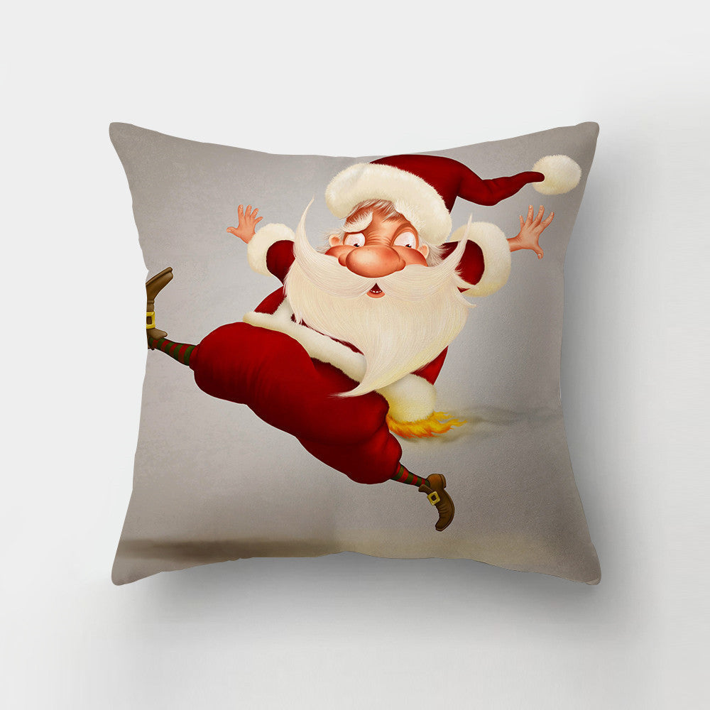 HKM-143443 Christmas-Themed Digital Print Square Pillow Cover, 45x45cm, Chemical Fiber Material