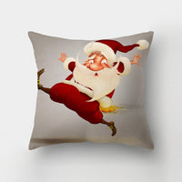HKM-143443 Christmas-Themed Digital Print Square Pillow Cover, 45x45cm, Chemical Fiber Material