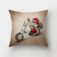 HKM-143443 Christmas-Themed Digital Print Square Pillow Cover, 45x45cm, Chemical Fiber Material