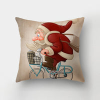 HKM-143443 Christmas-Themed Digital Print Square Pillow Cover, 45x45cm, Chemical Fiber Material