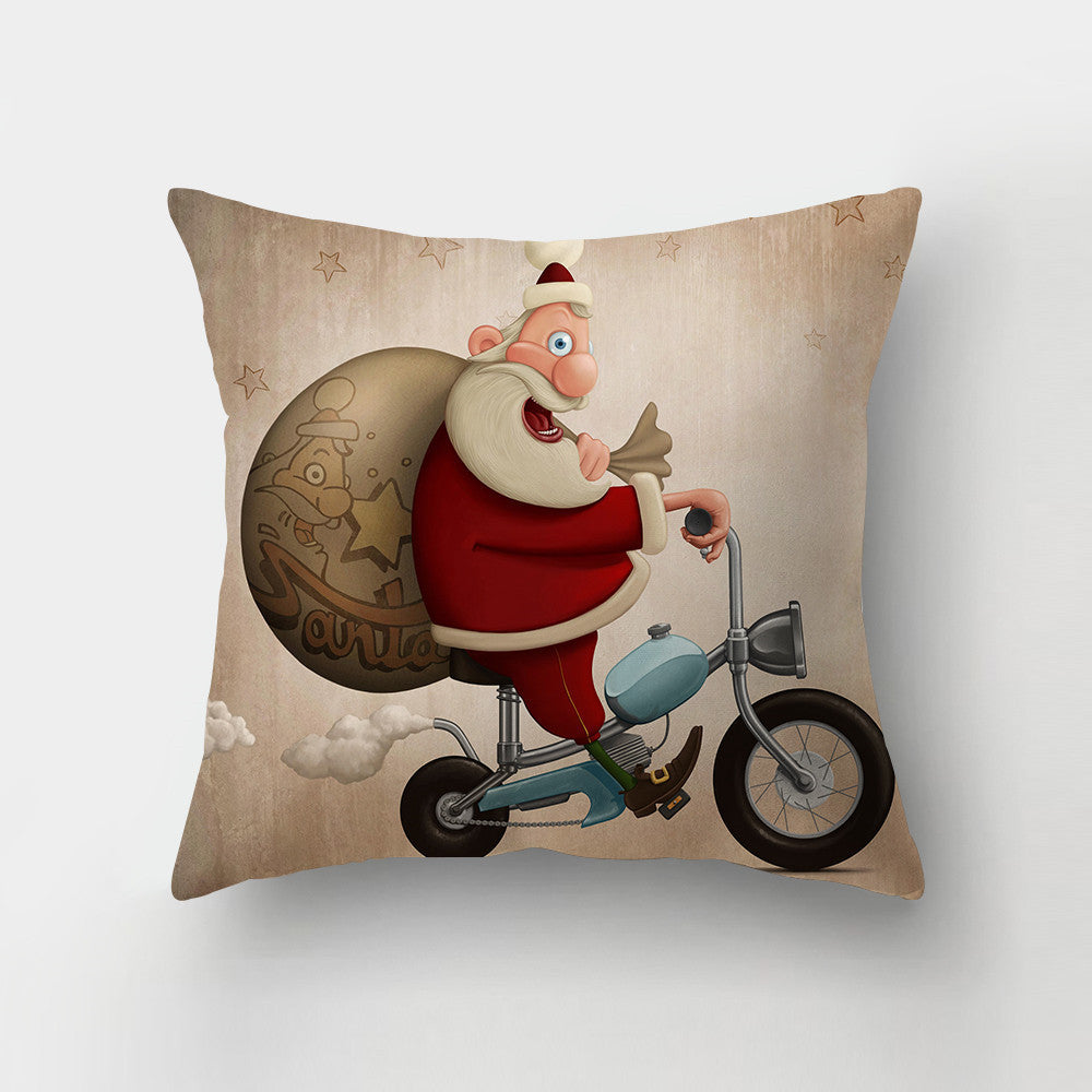 HKM-143443 Christmas-Themed Digital Print Square Pillow Cover, 45x45cm, Chemical Fiber Material