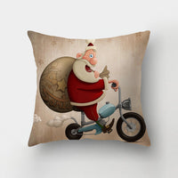 HKM-143443 Christmas-Themed Digital Print Square Pillow Cover, 45x45cm, Chemical Fiber Material