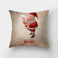 HKM-143443 Christmas-Themed Digital Print Square Pillow Cover, 45x45cm, Chemical Fiber Material