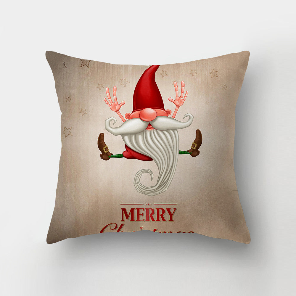 HKM-143443 Christmas-Themed Digital Print Square Pillow Cover, 45x45cm, Chemical Fiber Material