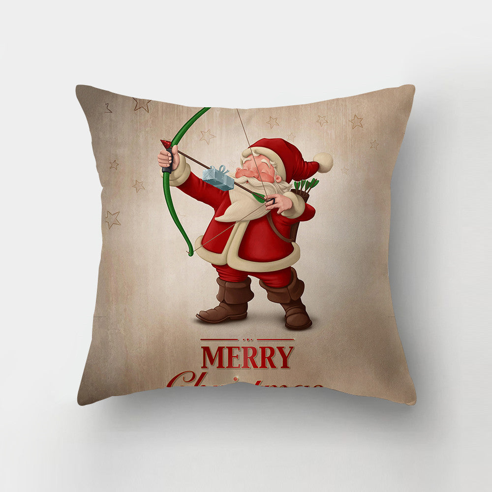 HKM-143443 Christmas-Themed Digital Print Square Pillow Cover, 45x45cm, Chemical Fiber Material