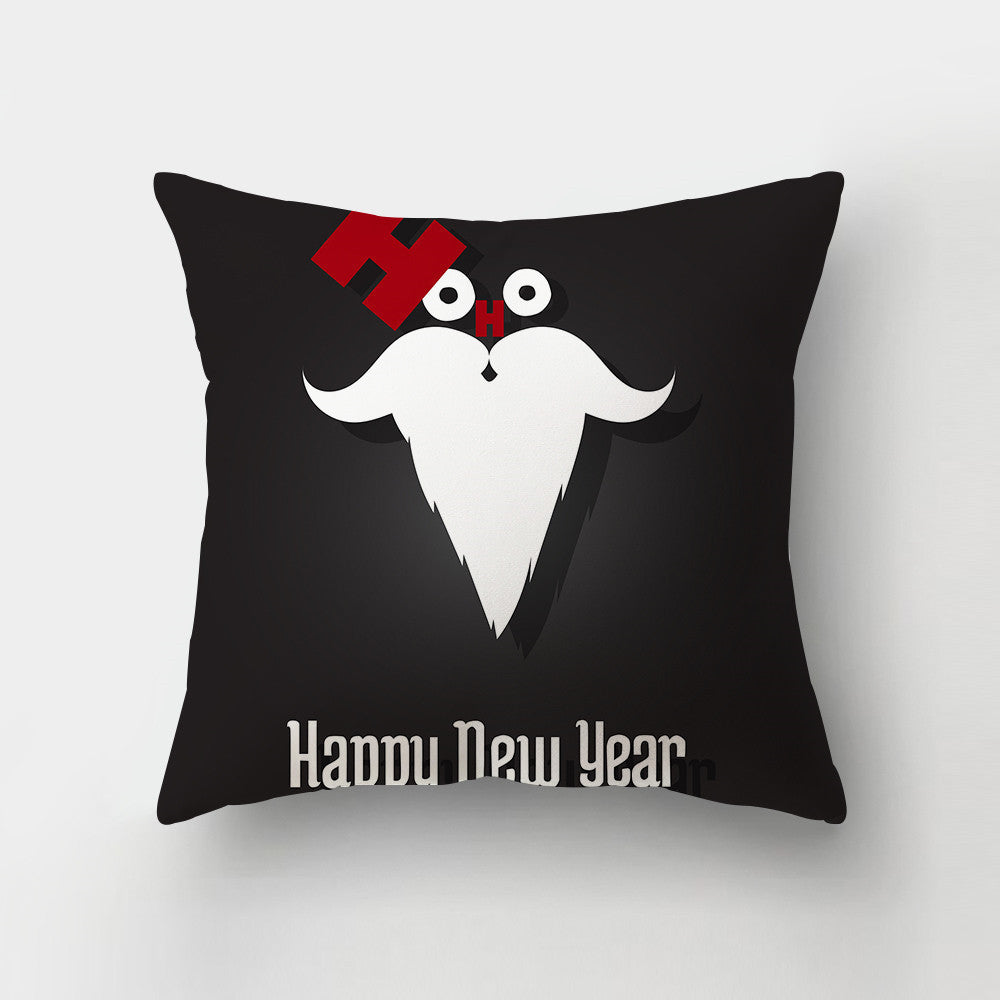 HKM-143443 Christmas-Themed Digital Print Square Pillow Cover, 45x45cm, Chemical Fiber Material
