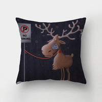 HKM-143443 Christmas-Themed Digital Print Square Pillow Cover, 45x45cm, Chemical Fiber Material