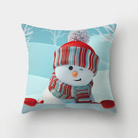 HKM-143443 Christmas-Themed Digital Print Square Pillow Cover, 45x45cm, Chemical Fiber Material