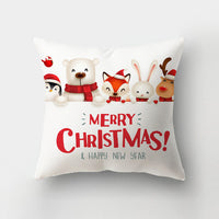 HKM-143443 Christmas-Themed Digital Print Square Pillow Cover, 45x45cm, Chemical Fiber Material