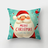 HKM-143443 Christmas-Themed Digital Print Square Pillow Cover, 45x45cm, Chemical Fiber Material