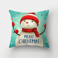 HKM-143443 Christmas-Themed Digital Print Square Pillow Cover, 45x45cm, Chemical Fiber Material