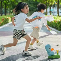 HKM-143635 Flying Saucer Launcher Capture Game for Kids - Outdoor Plastic Toy Set