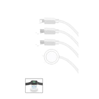 HKM-143763 4-in-1 Charging Cable for Apple and Android Devices, Type-C, Micro USB, iWatch Support