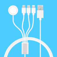 HKM-143763 4-in-1 Charging Cable for Apple and Android Devices, Type-C, Micro USB, iWatch Support