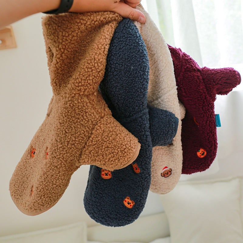 HKM-143827 Cozy Fleece Winter Coat for Dogs and Cats with Adorable Lamb Hat Design