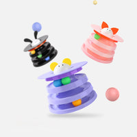 HKM-143827 Rotating Four-layer Cat Plate, Interactive Educational Toy Multicolor To Relieve Boredom