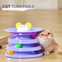 HKM-143827 Rotating Four-layer Cat Plate, Interactive Educational Toy Multicolor To Relieve Boredom