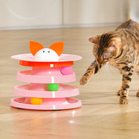HKM-143827 Rotating Four-layer Cat Plate, Interactive Educational Toy Multicolor To Relieve Boredom