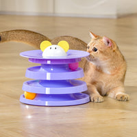 HKM-143827 Rotating Four-layer Cat Plate, Interactive Educational Toy Multicolor To Relieve Boredom