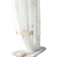 HKM-144083 Rainbow Gauze Curtains with Pastoral Embroidery for Children's Rooms and Balconies
