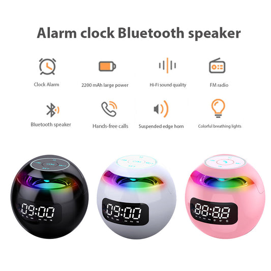 KTX-144083 Wireless Alarm Clock Bluetooth Speaker with USB Connection and 2200mAh Battery