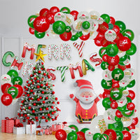 HKM-144147 Christmas and New Year Balloon Set - Round Latex Balloons in White, Red, and Green - Available in Multiple Sizes