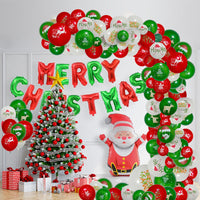 HKM-144147 Christmas and New Year Balloon Set - Round Latex Balloons in White, Red, and Green - Available in Multiple Sizes