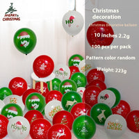 KTX-144147 Christmas and New Year Balloon Set - Round Latex Balloons in White, Red, and Green - Available in Multiple Sizes