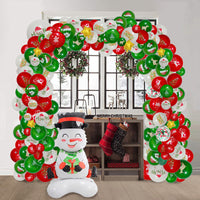 HKM-144147 Christmas and New Year Balloon Set - Round Latex Balloons in White, Red, and Green - Available in Multiple Sizes