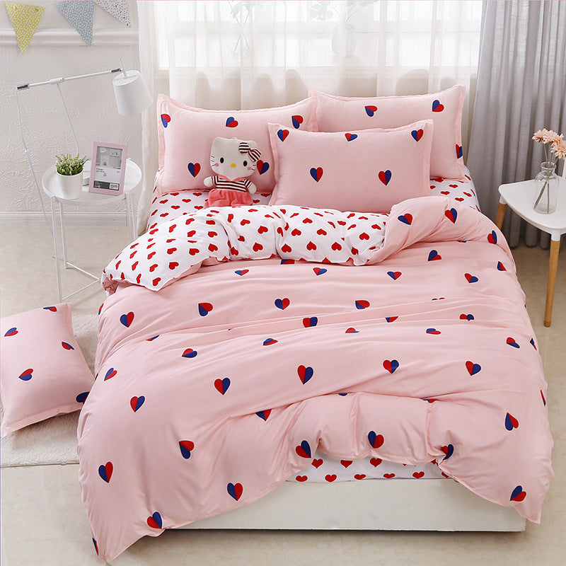 HKM-144211 Aloe Cotton 4-Piece Cartoon Print Bedding Set in Polyester Fiber