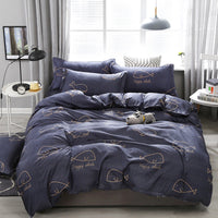 HKM-144211 Aloe Cotton 4-Piece Cartoon Print Bedding Set in Polyester Fiber