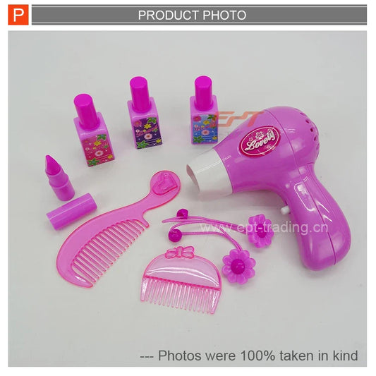 KTX-144211 Miniature Makeup Set with Hand Carry Chair and Dressing Table for Pretend Play