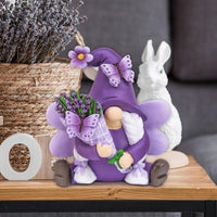 HKM-144339 Lavender Resin Craft for Outdoor Garden Décor in Purple Dwarf Design