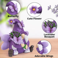 HKM-144339 Lavender Resin Craft for Outdoor Garden Décor in Purple Dwarf Design