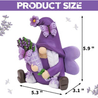 HKM-144339 Lavender Resin Craft for Outdoor Garden Décor in Purple Dwarf Design