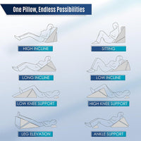HKM-144339 Three-Piece Solid Color Bed Wedge Pillow Set for Back, Leg, and Knee Support