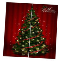 HKM-144659 Christmas Themed 3D Window Curtains for Living Room or Bedroom, Light-Blocking Polyester Panels, Set of 2