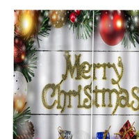 HKM-144659 Christmas Themed 3D Window Curtains for Living Room or Bedroom, Light-Blocking Polyester Panels, Set of 2