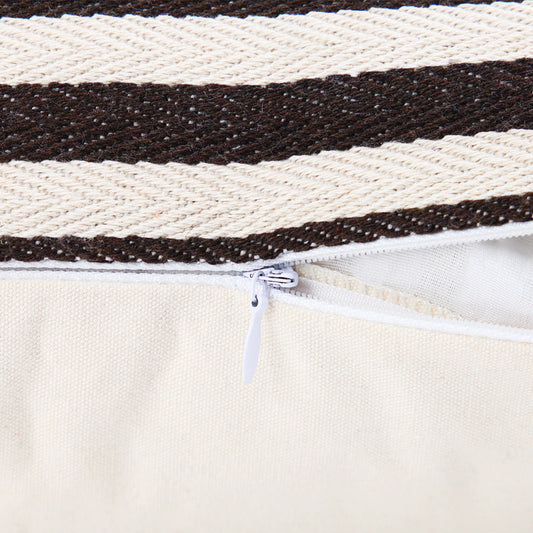 HKM-144659 Retro PU Leather Striped Pillow Cover for Nordic Style Living Room, 45x45CM