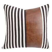 HKM-144659 Retro PU Leather Striped Pillow Cover for Nordic Style Living Room, 45x45CM