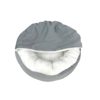 HKM-144659 Semi-Enclosed Warm Cloth Pet Nest Mat in Grey - 48x48x20cm & 56x56x20cm